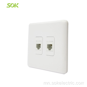 2Gang RJ11 TEL Outlets үйлдвэрийн үнэ ханын розетка